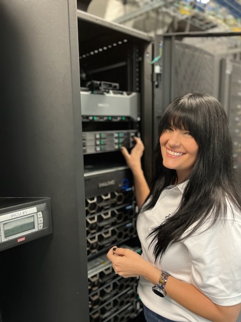 Technician working in a data center at Clear Winds Technologies, at nationwide IT company.
