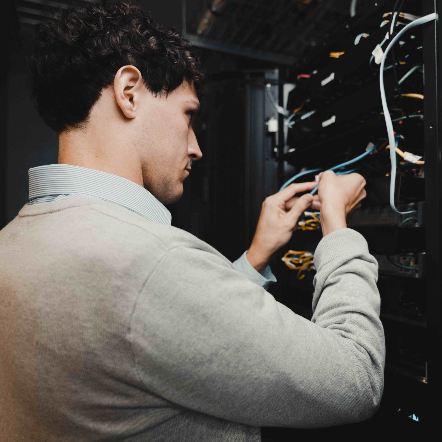 A Clear Winds engineer working on a hosting services project.