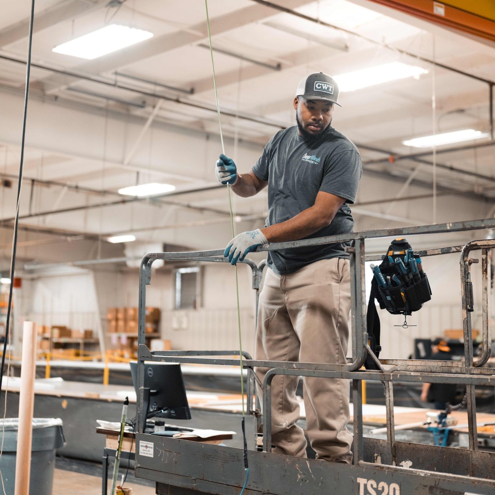 A member of the cabling services in Jacksonville team.