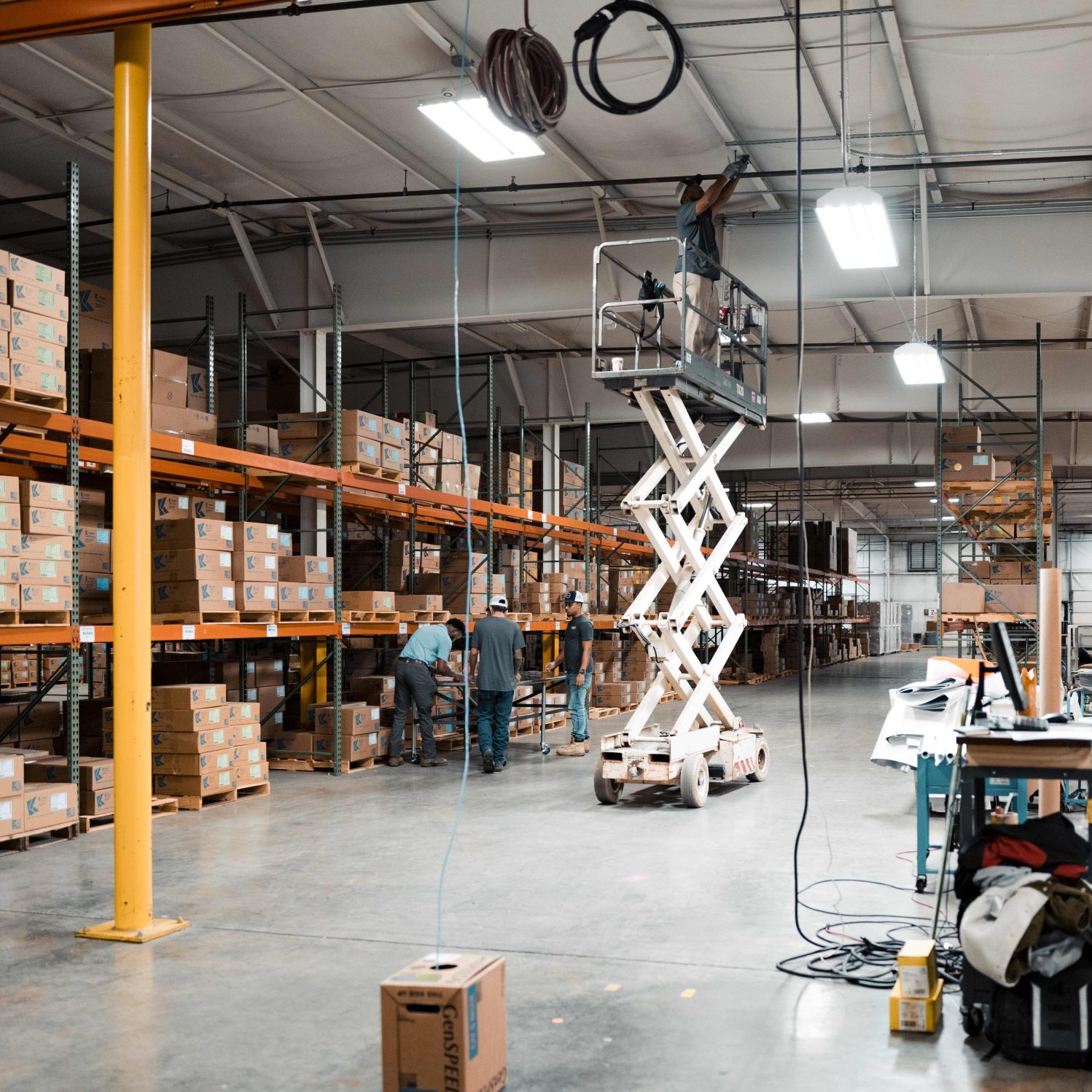 Members of the Clear Winds cabling team at a jobsite.