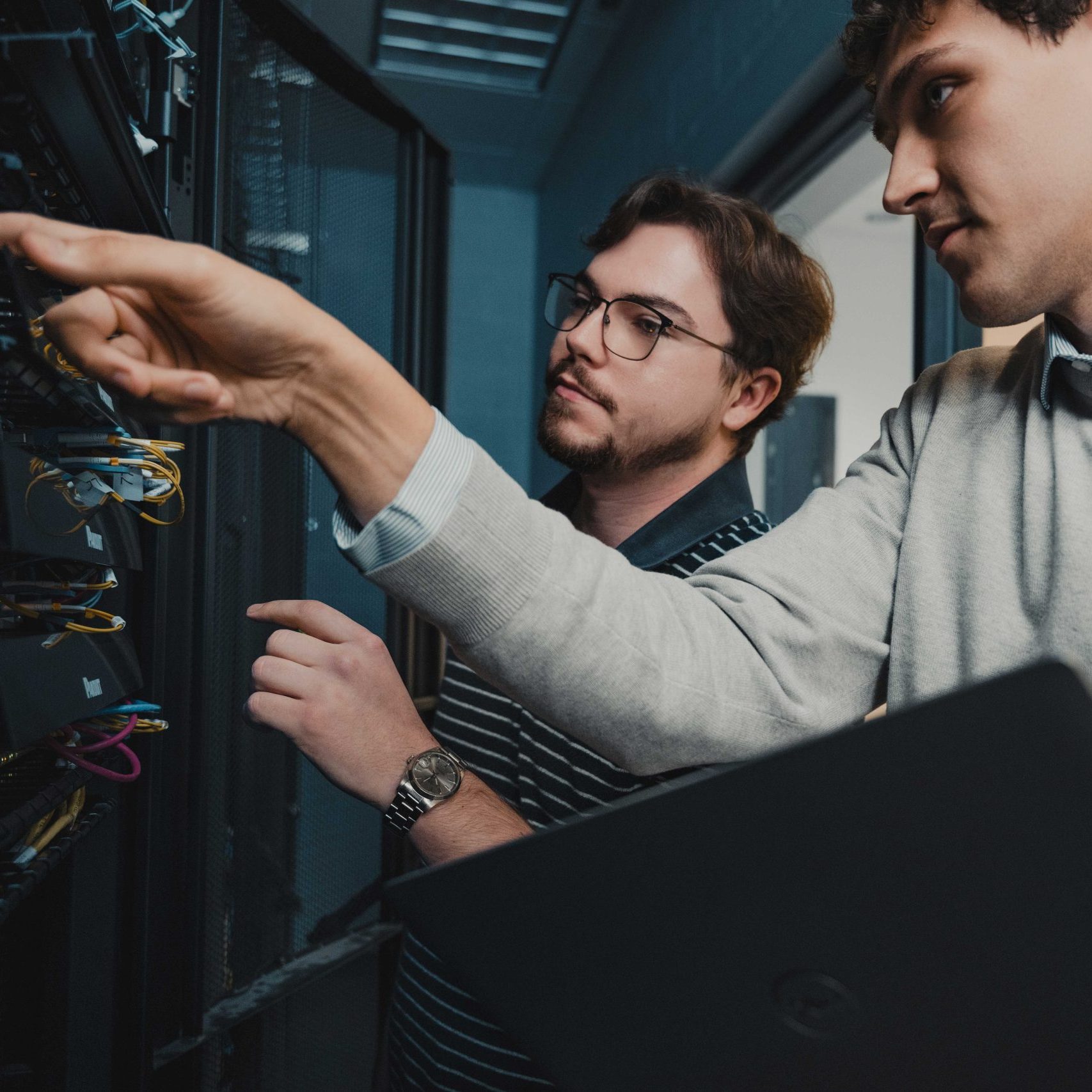 Clear Winds technicians at a data center.