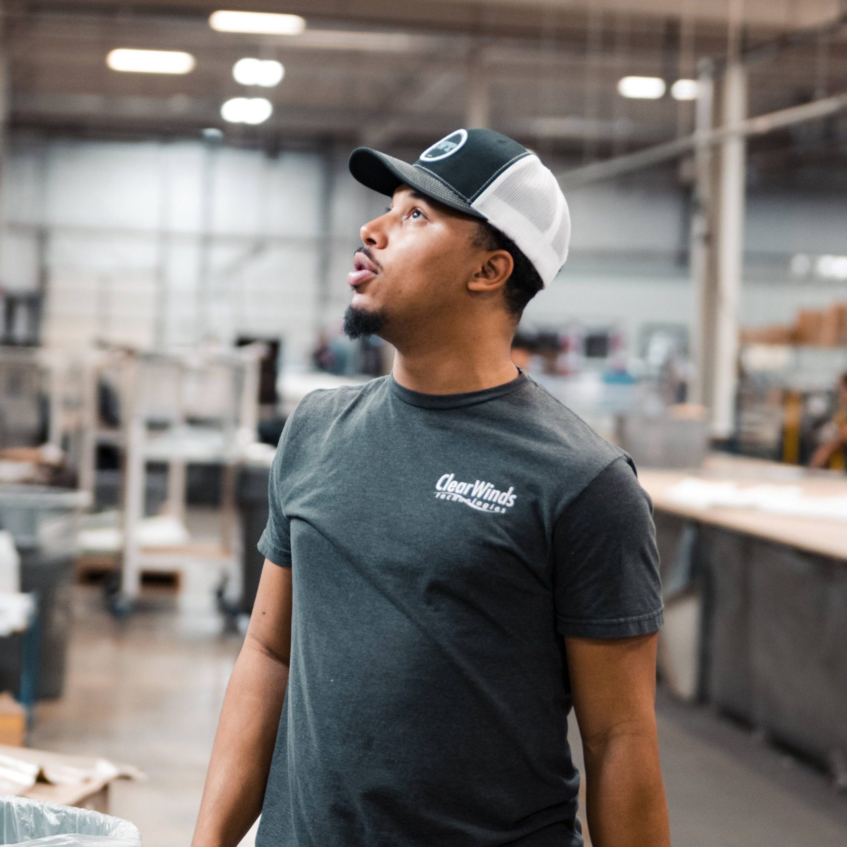 A member of the Clear Winds cabling team at a jobsite.