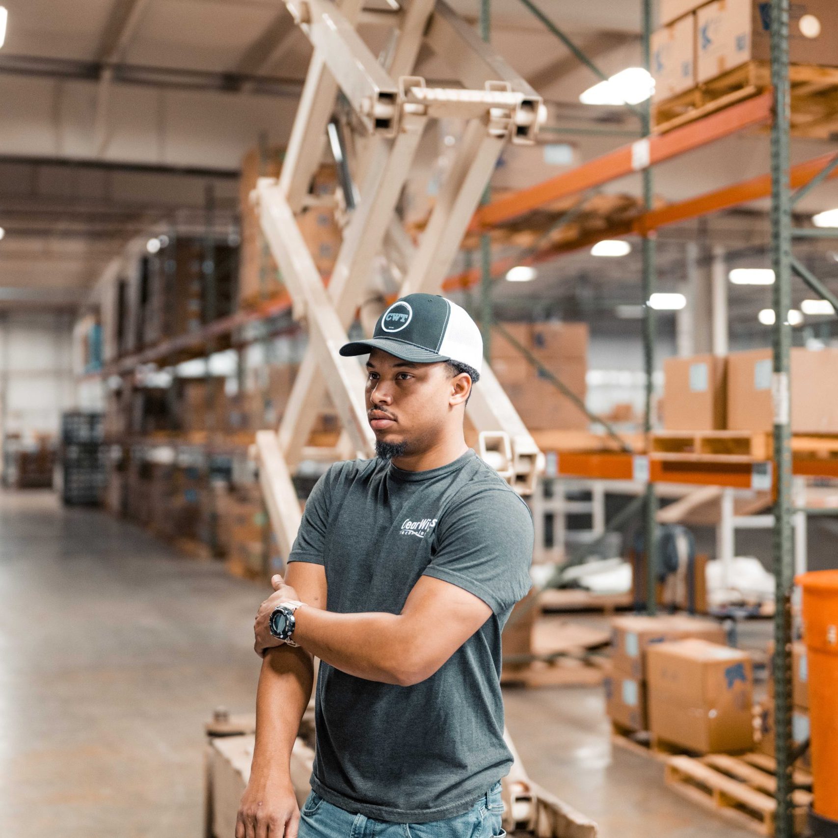A member of the Clear Winds cabling team on a jobsite.