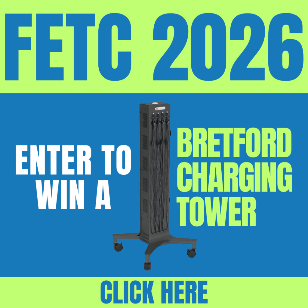 Graphic for Bretford Charging Tower giveaway.